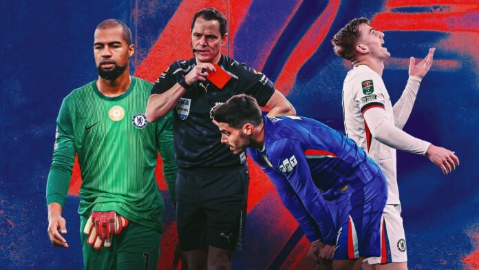 تشيلسي: 10 بطاقات حمراء في موسم 2025-26.. أغبى حالات الطرد